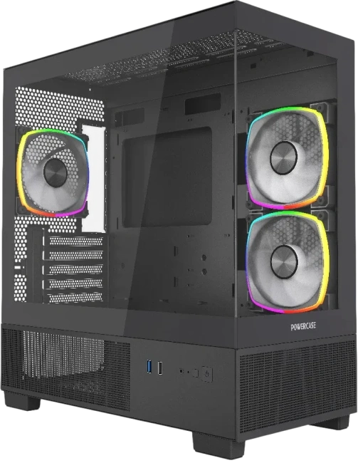 Компьютерный корпус Powercase Vision Micro M3B TG ARGB Black (CVMMB-A3) купить! 