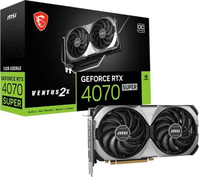Видеокарта MSI GeForce RTX 4070 Super 12Gb (RTX 4070 SUPER 12G VENTUS 2X OC) купить! 