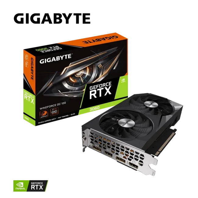 Видеокарта Gigabyte NVIDIA GeForce RTX 3060 Windforce (GV-N3060WF2OC-12GD 2.0) купить! 