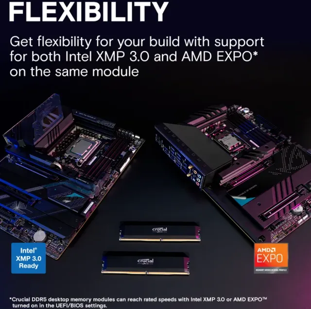 Оперативная память 32 Gb 6000 MHz Crucial (CP2K16G60C36U5B) купить! 