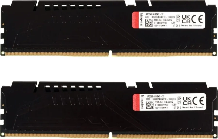 Оперативная память DDR5 32 ГБ 5200 МГц Kingston FURY Beast Black (KF552C40BBK2-32) модулей 2 шт. купить! 