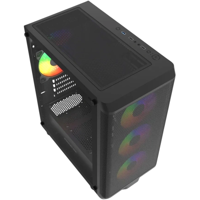 Компьютерный корпус Powercase Mistral Micro EM22 TG FRGB Black (CMMEM22B-L4) купить! 