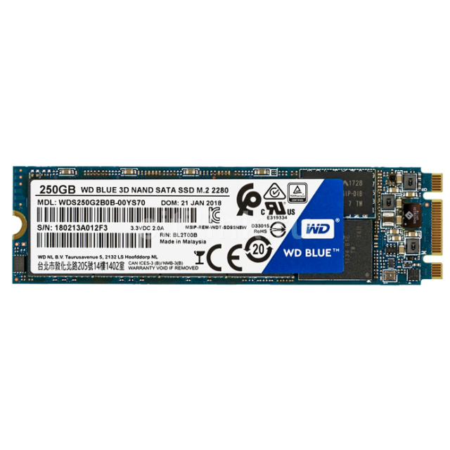 Твердотельный накопитель SSD 250 ГБ M.2 SATA Western Digital (WDS250G2B0B) купить по выгодной цене! 
