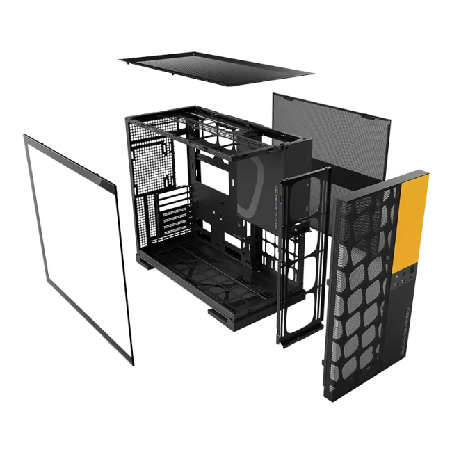 Компьютерный корпус Geometric Future Model 5 ARGB Vent Black Yellow with fans (1AM5VTBY01100) купить! 