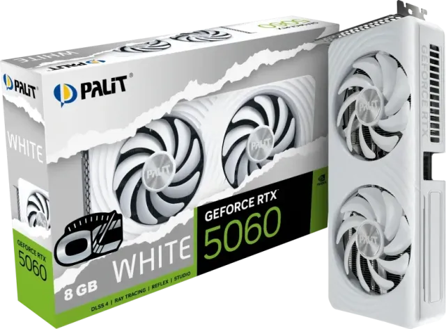 Видеокарта Palit GeForce RTX 5060 White OC 8Gb (NE75060U19P1-GB2063M), Retail купить! 