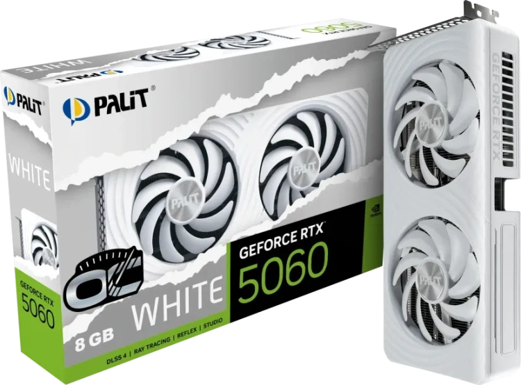 Видеокарта Palit GeForce RTX 5060 White OC 8Gb (NE75060U19P1-GB2063M), Retail купить! 