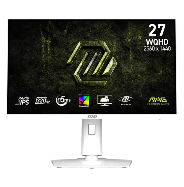 Монитор MSI Mag 274QRFW X32, 27" 2560x1440, IPS, 320Гц, 2хHDMI, 1хDP, Белый, Регулировка по высоте (9s6-3ce49h-031)
