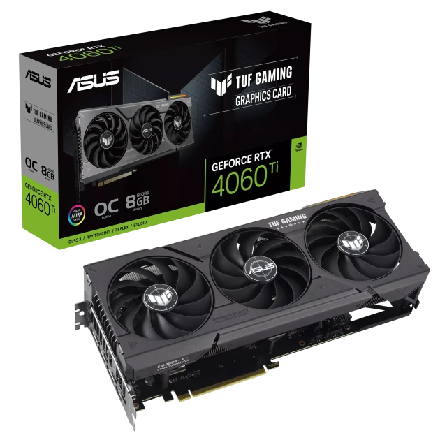 Видеокарта ASUS TUF Gaming GeForce RTX 4060 Ti 8GB GDDR6 OC Edition (TUF-RTX4060TI-O8G-GAMING), Retail купить! 
