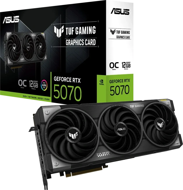 Видеокарта ASUS GeForce RTX 5070 TUF Gaming OC 12Gb (TUF-RTX5070-O12G-GAMING), Retail купить! 