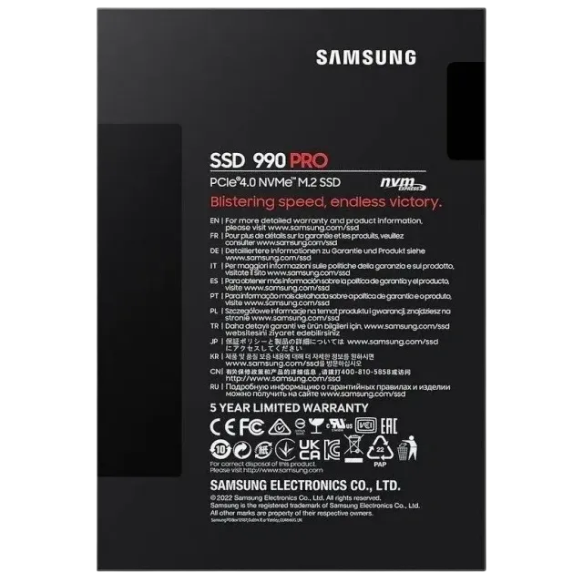 Твердотельный накопитель SSD 1 ТБ M.2 NVMe Samsung 990 PRO (MZ-V9P1T0BW) купить! 