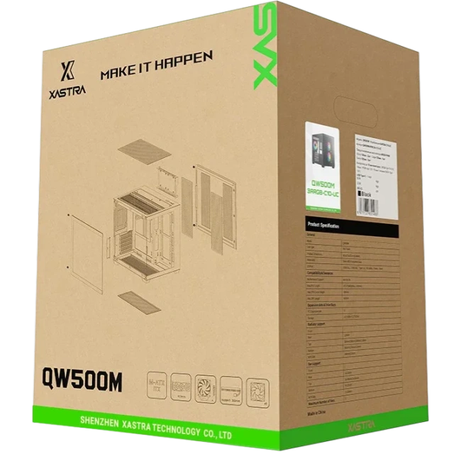 Компьютерный корпус XASTRA QW500M 3ARGB-C10-UC ARGB Black (QW500M-3FM12A-C10-UC) купить! 