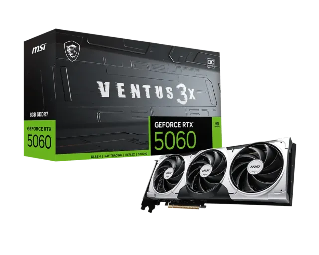 Видеокарта MSI GeForce RTX 5060 8G VENTUS 3X OC (G5060-8V3C), Retail купить! 