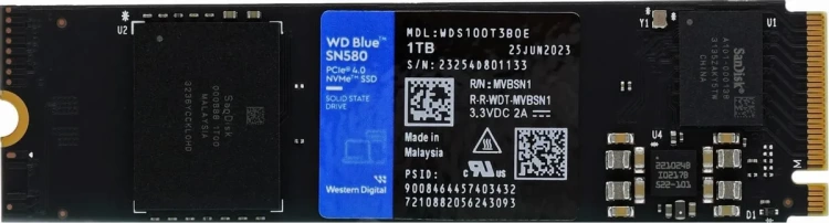 Твердотельный накопитель Western Digital 1000 Gb SN580 Blue WDS100T3B0E купить! 