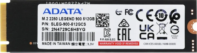 Твердотельный накопитель ADATA 512 Gb LEGEND 900 SLEG-900-512GCS купить! 
