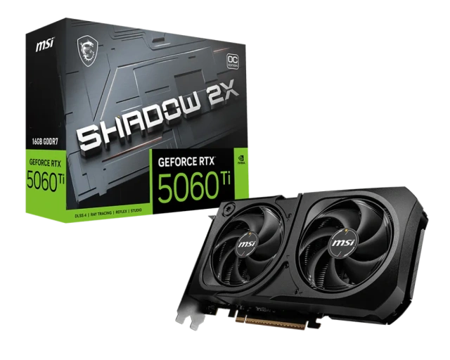 Видеокарта MSI GeForce RTX 5060 Ti 16G SHADOW 2X OC PLUS (G506T-16S2CP) купить! 