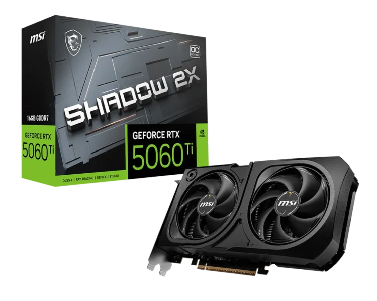 Видеокарта MSI GeForce RTX 5060 Ti 16G SHADOW 2X OC PLUS (G506T-16S2CP) купить! 