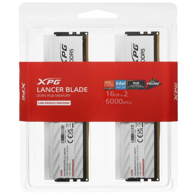 Оперативная память 32 Gb 6000 MHz ADATA XPG LANCER Blade RGB White (AX5U6000C3616G-DTLABRWH) купить! 
