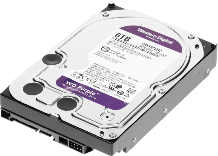 Жесткий диск Western Digital 6000 Gb Purple (WD64PURZ) купить! 