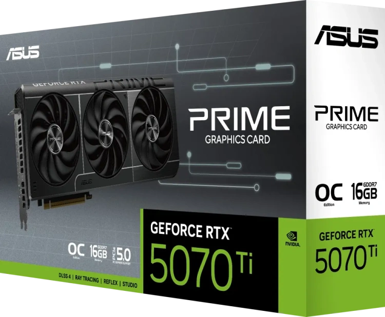 Видеокарта ASUS GeForce RTX 5070 Ti PRIME OC 16Gb (PRIME-RTX5070TI-O16G), Retail купить! 