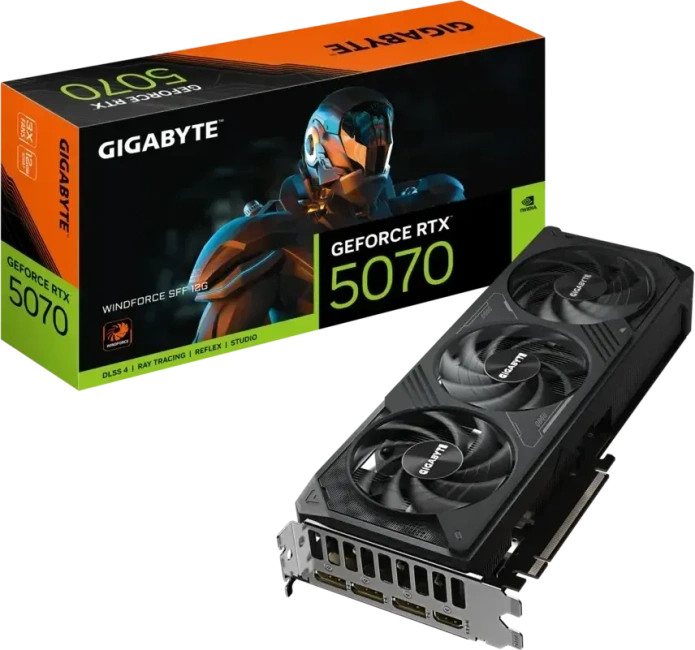 Видеокарта Gigabyte GeForce RTX 5070 WindForce 3 12GB (GV-N5070WF3-12GD), Retail купить! 