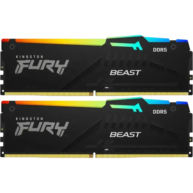 Оперативная память 64 Gb 6000 MHz Kingston FURY Beast RGB Black (KF560C36BBE2AK2-64) купить! 