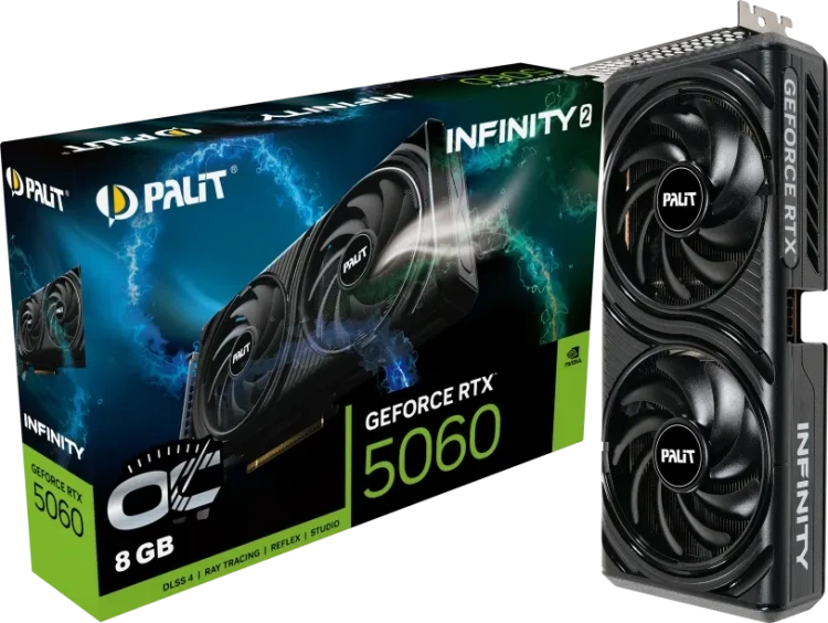 Видеокарта Palit GeForce RTX 5060 Infinity 2 OC 8Gb (NE75060V19P1-GB2063L), Retail купить! 