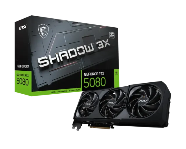 Видеокарта MSI GeForce RTX 5080 16G SHADOW 3X OC (G5080-16S3C), Retail купить! 