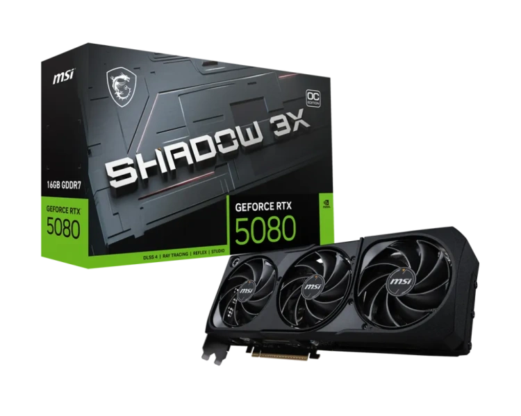 Видеокарта MSI GeForce RTX 5080 16G SHADOW 3X OC (G5080-16S3C), Retail купить! 
