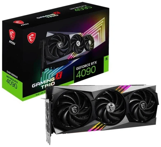 Видеокарта MSI GeForce RTX 4090 GAMING X TRIO 24G (RTX 4090 GAMING X TRIO 24GB), Retail купить! 
