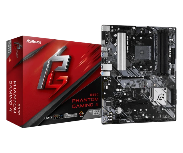 Материнская плата ASRock B550 PHANTOM GAMING 4 (AM4/AMD X570/4xDDR4/ATX) купить! 