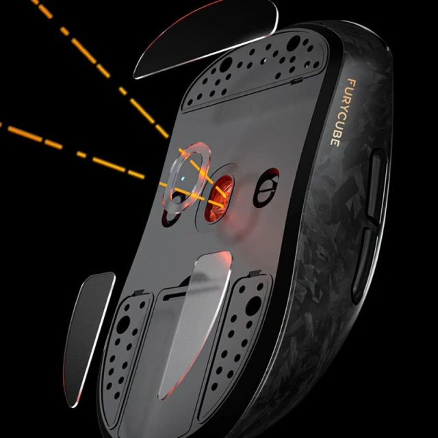 Мышь беспроводная 2.4G+Bt FURYCUBE F1 Carbon Silver