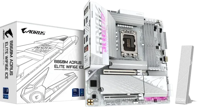 Материнская плата Gigabyte B860M AORUS ELITE WIFI6E ICE купить! 