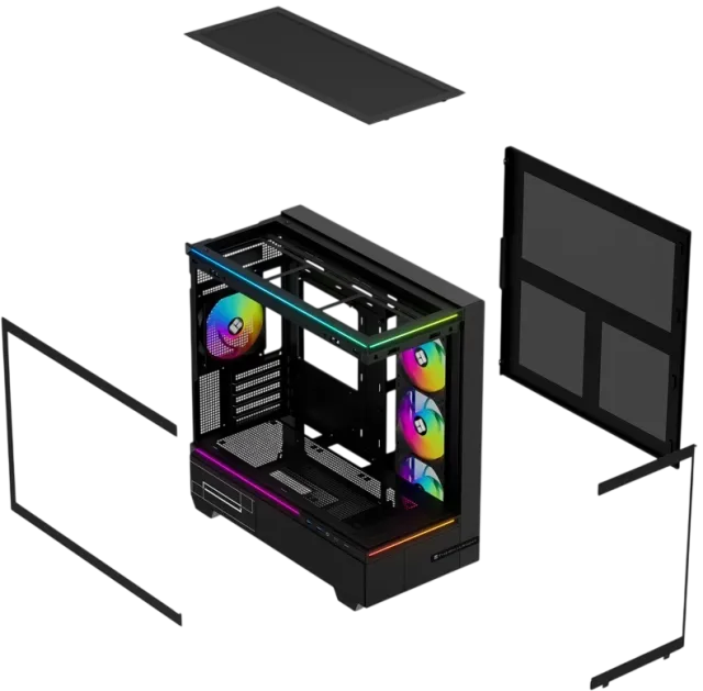 Компьютерный корпус Thermalright M10 FAN4-C TG ARGB Black (TRTLM10BF4C) купить! 