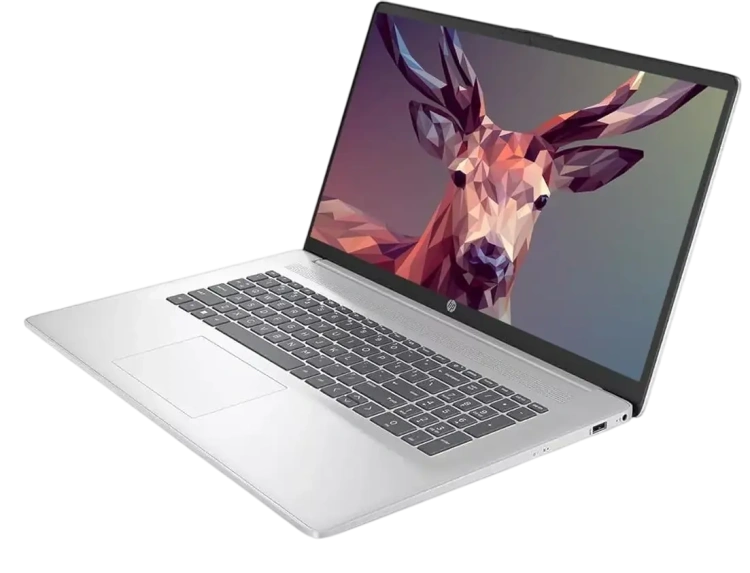 Ноутбук HP 17-cp3155cl (AMD Ryzen 5 7430U/17.3" Touchscreen 1600x900/64Gb/2Tb SSD/Wi-Fi/BT/Win 11 Pro) Silver - фото