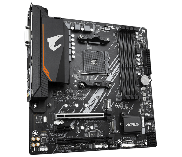 Материнская плата Gigabyte B550M AORUS ELITE (rev. 1.x) (AM4/AMD B550/4xDDR4/mATX) купить! 