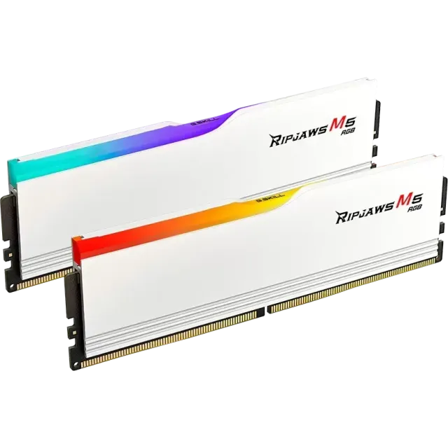 Оперативная память DDR5 64 Gb 6400 MHz G.Skill RIPJAWS M5 RGB White (F5-6400J3239G32GX2-RM5RW) купить! 