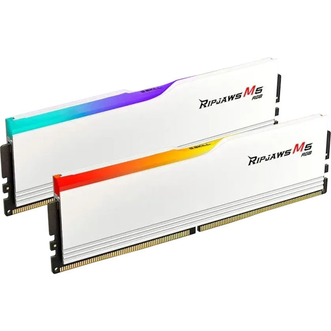 Оперативная память DDR5 64 Gb 6400 MHz G.Skill RIPJAWS M5 RGB White (F5-6400J3239G32GX2-RM5RW) купить! 