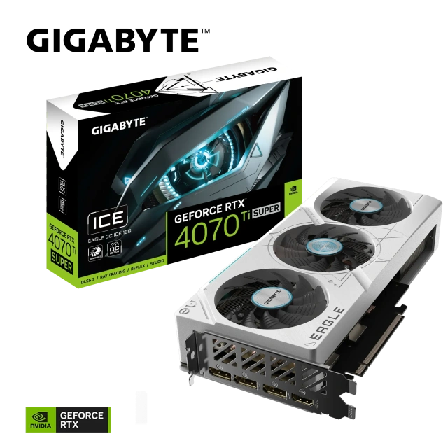 Видеокарта GIGABYTE GeForce RTX 4070 Ti SUPER EAGLE OC ICE (GV-N407TSEAGLEOCICE-16GD), Retail купить! 
