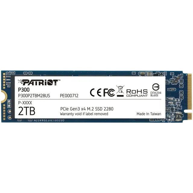 Твердотельный накопитель SSD 2 ТБ M.2 NVMe Patriot (P300P2TBM28) купить! 