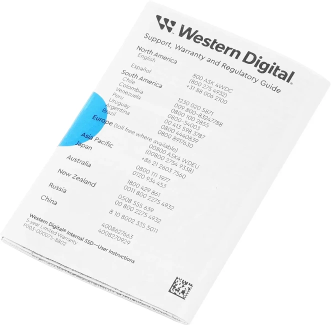 Твердотельный накопитель Western Digital 1000 Gb SN580 Blue WDS100T3B0E купить! 