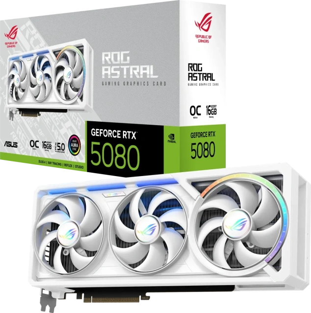 Видеокарта ASUS GeForce RTX 5080 ROG Astral White OC 16Gb (ROG-ASTRAL-RTX5080-O16G-WHITE), Retail купить! 