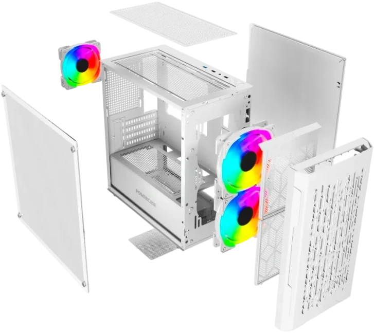 Компьютерный корпус Powercase Mistral Micro D3W TG ARGB PWM White (CMMDW-A3) купить! 
