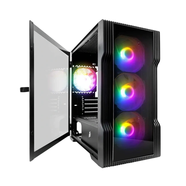 Компьютерный корпус 1STPLAYER TRILOBITE T3-G TG (T3-G-BK-4F1) Black купить! 