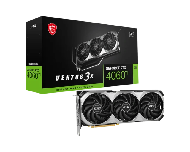 Видеокарта MSI GeForce RTX 4060 Ti VENTUS 3X 8G OC (RTX 4060 Ti VENTUS 3X 8G OC), Retail купить! 