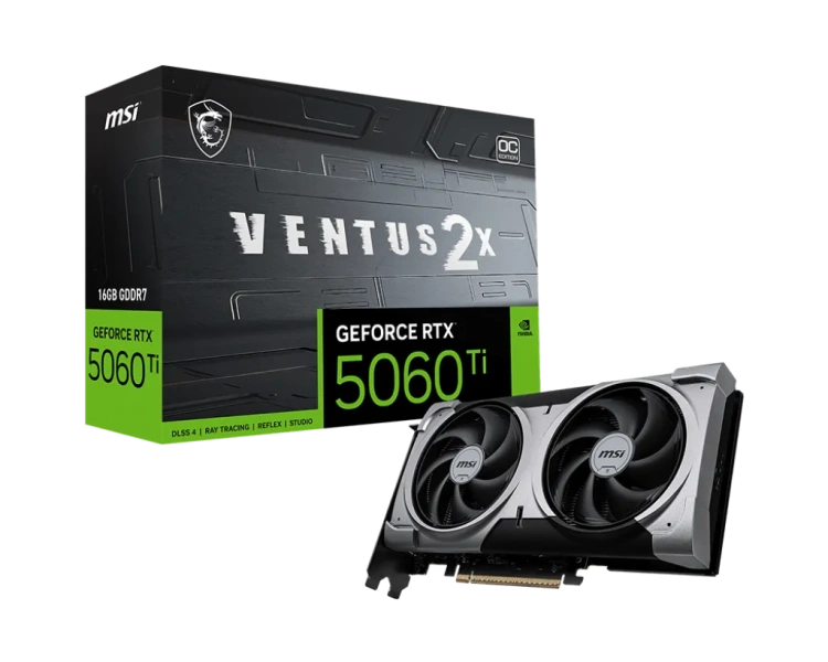 Видеокарта MSI GeForce RTX 5060 Ti 16G VENTUS 2X OC PLUS (G506T-16V2CP) купить! 