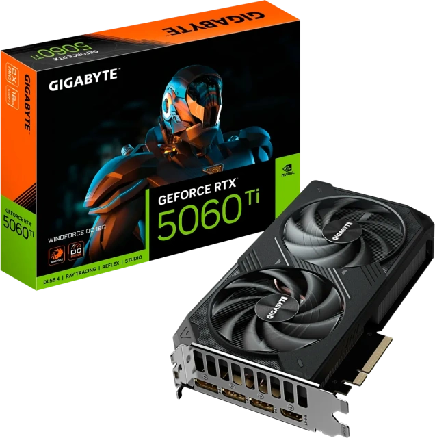 Видеокарта Gigabyte RTX 5060 Ti WINDFORCE OC 16 GB (GV-N506TWF2OC-16GD), Retail купить! 