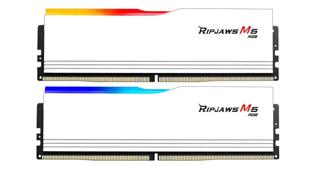 Оперативная память DDR5 64 Gb 6000 MHz G.Skill RIPJAWS M5 RGB White (F5-6000J3238G32GX2-RM5RW) купить! 