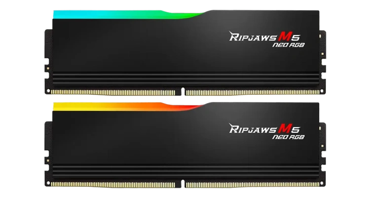 Оперативная память DDR5 64 Gb 6000 MHz G.Skill RIPJAWS M5 NEO RGB (F5-6000J3636F32GX2-RM5NRK) купить! 
