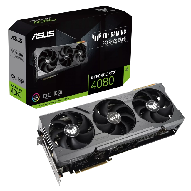 Видеокарта ASUS TUF Gaming GeForce RTX 4080 OC 16GB (TUF-RTX4080-O16G-GAMING), Retail купить! 