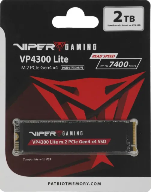Накопитель SSD Patriot 2000 Gb VIPER VP4300L2TBM28H (PCIE GEN4) купить! 